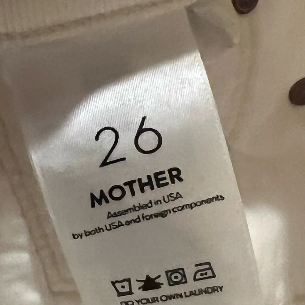 Mother jeans corduroy straight leg size 26 white the insider crop step fray - Picture 9 of 12